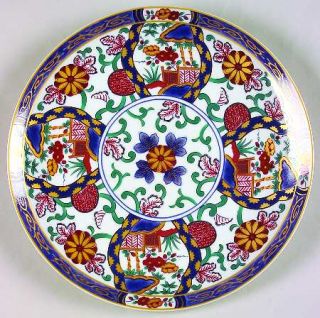 Unknown China Mfr Imari Gohan Dinner Plate, Fine China Dinnerware   Blue, Yellow