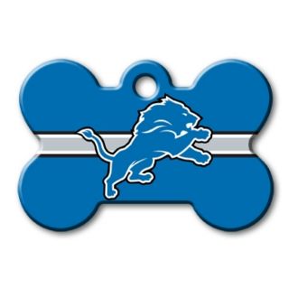 Detroit Lions NFL Bone Personalized Engraved Pet ID Tag
