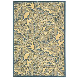Indoor/ Outdoor Acklins Natural/ Blue Rug (27 X 5) (IvoryPattern FloralMeasures 0.25 inch thickTip We recommend the use of a non skid pad to keep the rug in place on smooth surfaces.All rug sizes are approximate. Due to the difference of monitor colors,