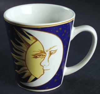 Sakura Lumina Mug, Fine China Dinnerware   Celestial Motif,Sun,Moon,Stars
