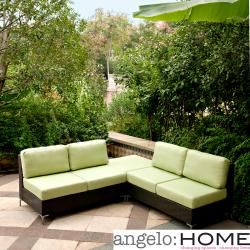 Angelohome Napa Springs Apple Green 3 Piece Indoor/outdoor Wicker Furniture Set