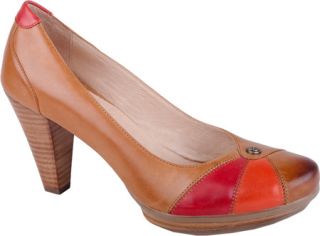 Womens Blondo Valence   Light Tan/Tangerine/Red Smooth Leather Stacked Heels