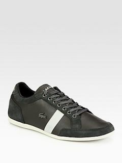 Lacoste Leather Dress Sneakers   Grey