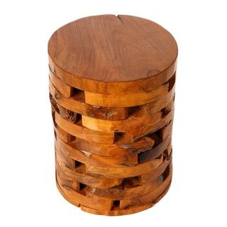 Stonehenge Stump End Table In Solid Teak Wood