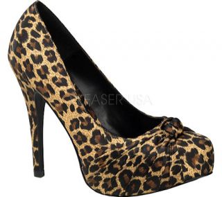Womens Pin Up Safari 06   Tan Leopard Print Satin High Heels