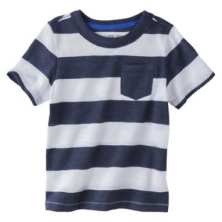 Cherokee Infant Toddler Boys Short Sleeve Rugby Striped Tee   Navy 5T