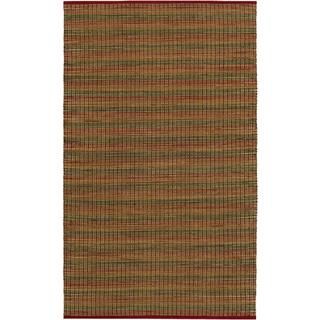 Natures Elements Fire Crimson Rug (4 X 6) (CrimsonSecondary colors Brown, khaki, natural, terracottaPattern StripeTip We recommend the use of a non skid pad to keep the rug in place on smooth surfaces.All rug sizes are approximate. Due to the differenc