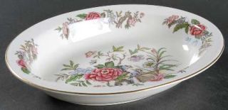 Wedgwood Cathay 9 Oval Vegetable Bowl, Fine China Dinnerware   Pink&Blue Flower