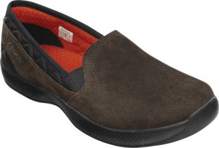 Womens Crocs AnyWeather Suede Loafer   Espresso/Tomato Casual Shoes