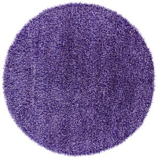 Handwoven Blue/purple Mandara Shag Rug (79 Round) (BluePattern Shag Tip We recommend the use of a  non skid pad to keep the rug in place on smooth surfaces. All rug sizes are approximate. Due to the difference of monitor colors, some rug colors may vary