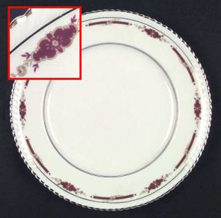 Johnson Brothers Guildford Maroon Dinner Plate, Fine China Dinnerware   Old Engl