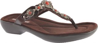 Womens Minnetonka Boca Thong   Brown Leather Casual Shoes