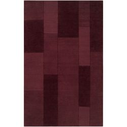 Hand crafted Solid Casual Burgundy Ducky Wool Rug (5 X 8)
