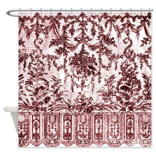  Dark Red Vintage Floral Shower Curtain  Use code FREECART at Checkout