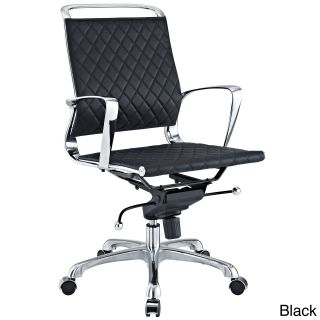 Vibe Modern Leather Black Mid Back Office Chair