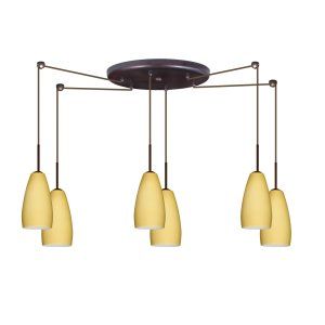 Besa Lighting BEL 6BC 1509VM BR Chrissy Pendant