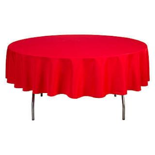 Red Round Polyester Tablecloth