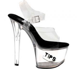 Womens Pleaser Tipjar 708 5   Clear/Black Glitter Dress Shoes