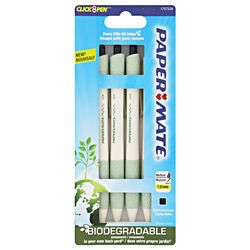 Paper Mate Earth Write Retractable Medium Point 4 Ballpoint Pens (GreenInk color Black Refillable YesPoint size Medium Pocket clip YesPoint type BallpointRetractable YesModel 1757526 5.5 inchesBarrel Color White/light greenGrip Color GreenInk col