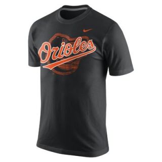 Nike Tri Blend Wordmark Logo 1.4 (MLB Orioles) Mens T Shirt   Black