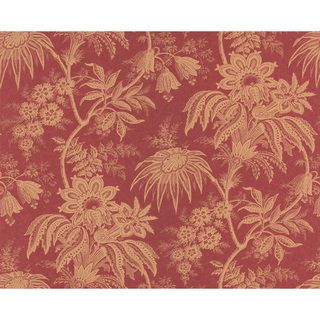 Brewster Red Jacobean Floral Wallpaper (RedDimensions 20.5 inches x 33 feetBoy/Girl/Neutral NeutralTheme TraditionalMaterials Non wovenCare Instructions WashableHanging Instructions PrepastedRepeat 21.25 inchesMatch Straight )