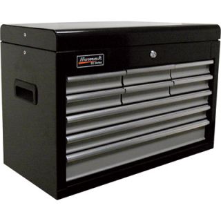 Homak SE Series 27in. 9 Drawer Top Tool Chest   Black, 26in.W x 12in.D x 18