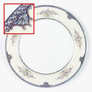 Noritake N543 Dinner Plate, Fine China Dinnerware   Blue/Yellow/Black Verge&Bord