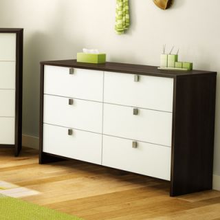 South Shore Cookie 6 Drawer Dresser 3454027 / 3471027 Finish Mocha / White