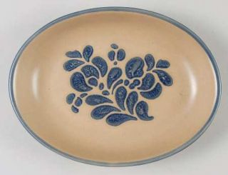 Pfaltzgraff Folk Art Relish, Fine China Dinnerware   Blue Floral Design On Tan