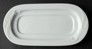 Mikasa Classic Flair White 1/4 Lb Butter No Lid, Fine China Dinnerware   White,