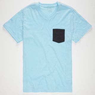 Mens Contrast Pocket Tee Light Blue In Sizes X Small, X Large, Mediu