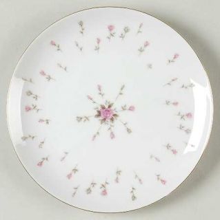 Contour Lorelei Bread & Butter Plate, Fine China Dinnerware   Pink Roses And Bud