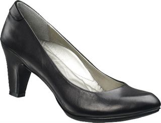 Womens Aetrex Essence™ Zoe Classic Pump   Black Smooth Leather Mid Heel S