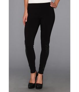 DKNYC Legging w/ Faux Leather Inset Womens Casual Pants (Black)
