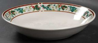 Majesticware Holly Coupe Soup Bowl, Fine China Dinnerware   Stoneware,Holly&Whit