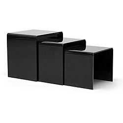 Alec Black Acrylic Nesting End Tables (Set of 3) (Coffee Tile)