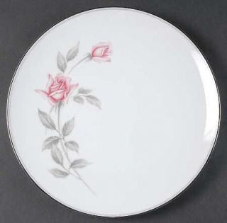 Noritake Rosemarie Dinner Plate, Fine China Dinnerware   Pink Roses, Gray Leaves