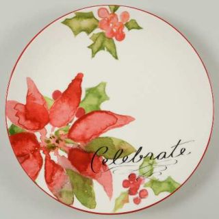 St Nicholas Square Holiday Traditions Salad Plate, Fine China Dinnerware   Holly