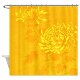  Yellow Floral D1 Shower Curtain  Use code FREECART at Checkout