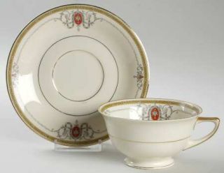 Heinrich   H&C Crusader (Smooth) Footed Cup & Saucer Set, Fine China Dinnerware