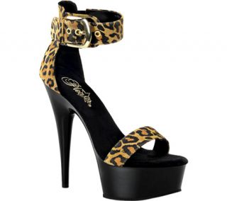 Womens Pleaser Delight 619   Leopard Print Suede/Black High Heels