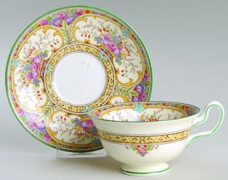Wedgwood St. Austell Footed Cup & Saucer Set, Fine China Dinnerware   Multicolor