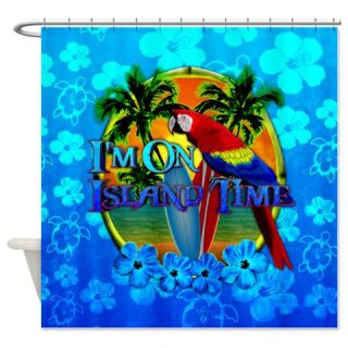  Island Time Surfing Honu Shower Curtain  Use code FREECART at Checkout