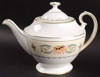 John Aynsley Banquet Teapot & Lid, Fine China Dinnerware   Bowls Of Fruit,Scroll