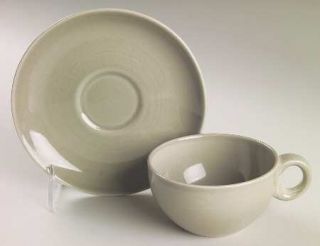 Iroquois Casual Oyster Flat Cup & Saucer Set, Fine China Dinnerware   Russel Wri