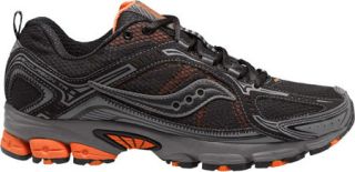 Mens Saucony Grid Excursion TR6   Black/Grey/Orange Running Shoes