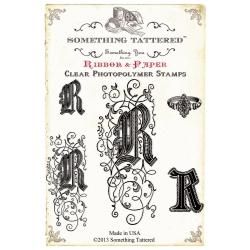 Something Tattered Monogram Initial Clear Stamps 4 X4  R