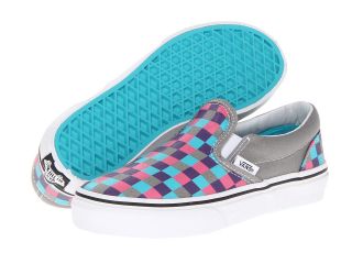Vans Kids Classic Slip On Charcoal/Hot Pink) Girls Shoes (Multi)