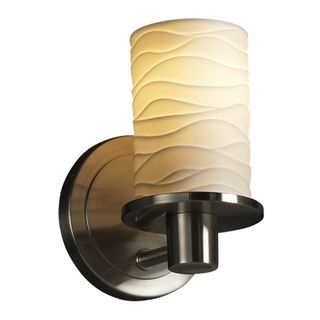 Waves Cylinder Flat Rim Brushed Nickel 1 light Wall Sconce