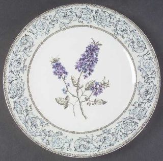 Queens China Jardinet Dinner Plate, Fine China Dinnerware   Floral Center,Blue